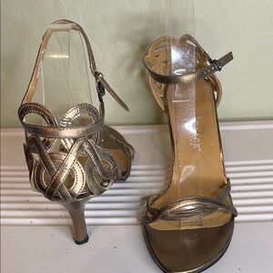 White House Black Market Metallic Bronze Heels